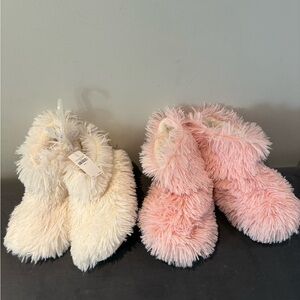 2 pair Justice girls fluffy slippers